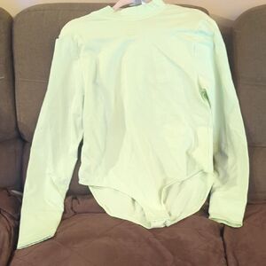 Reebok Lime Green Long Sleeve Bodysuit Top